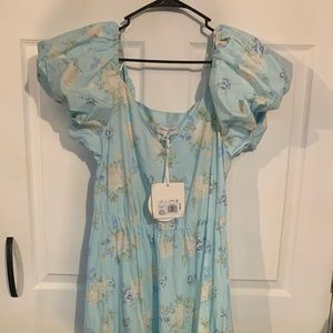 LoveShackFancy Blue Floral vintage inspired dress
